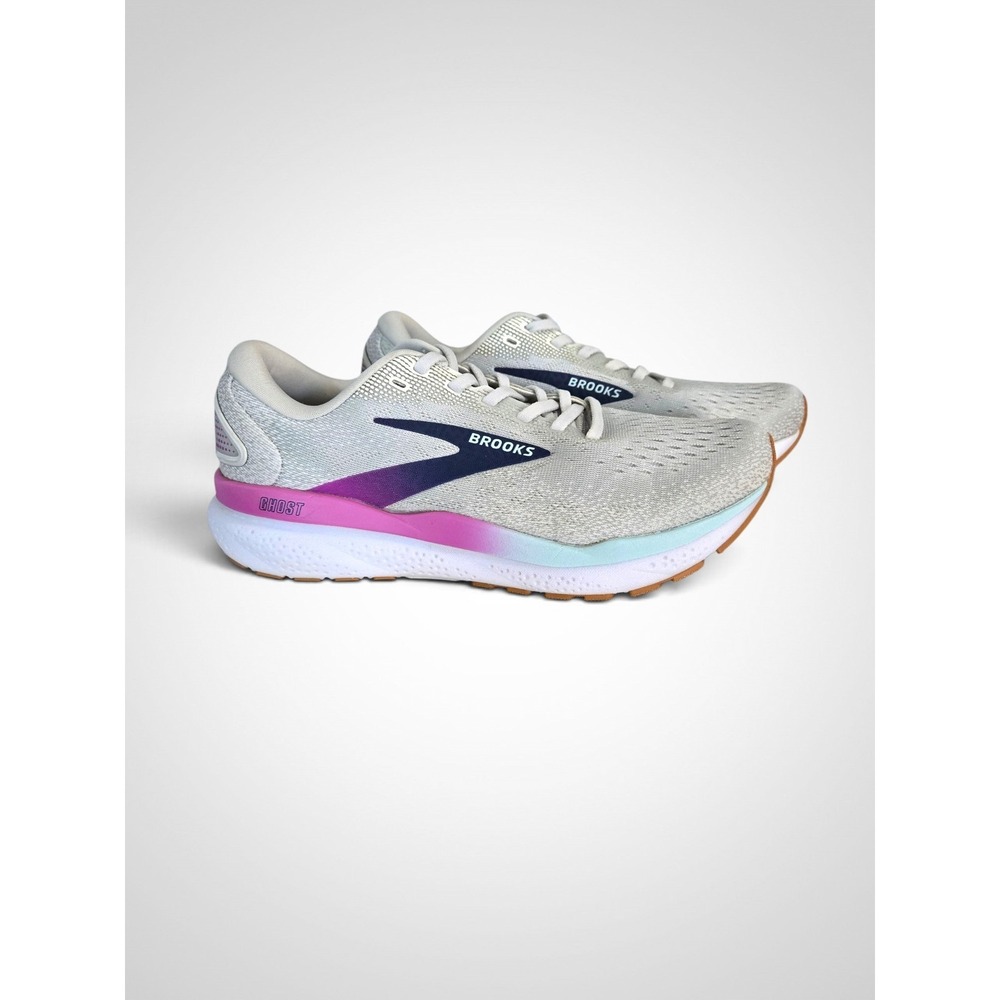 Brooks Ghost 16 Womens Running Shoes Grey Pink Purple 1204071B175 Size 7